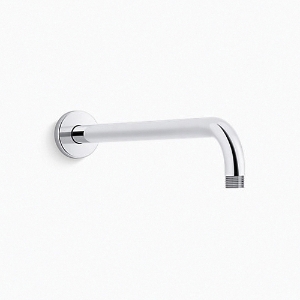 Kohler® 26322-CP Statement® Right Angle Wall Mount Rainhead Arm and Flange, 16 in L, Brass Arm, 1/2-14 NPT, Polished Chrome