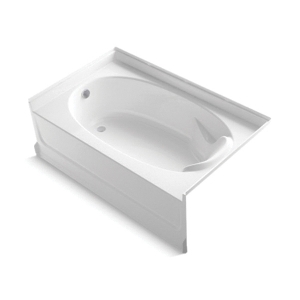 Sterling® 71101112-0 Bathtub, Ensemble®, Soaking Hydrotherapy, Rectangle Shape, 60 in L x 37-1/2 in W, Left Drain, White