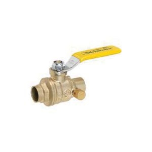 PROChannel™ 119-4-1-PC Quarter-Turn Ball Valve With Drain, 1 in Nominal, C End Style, Forged Brass Body, Full Port