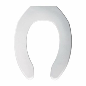 Bemis® 1055SSC 000 Heavy Duty Toilet Seat, Elongated Bowl, Open Front, Plastic, White, Self-Sustaining Check Check Hinge