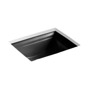 Kohler® 2339-7 Memoirs® Bathroom Sink with Overflow, Rectangular Shape, 20-11/16 in W x 17-5/16 in D x 8-5/8 in H, Undermount, Vitreous China, Black