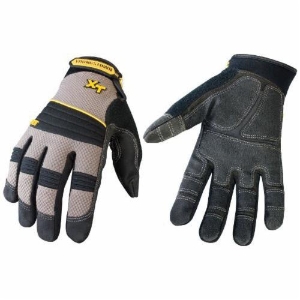 Youngstown® 03-3050-78-L Pro XT 03-3050-78 General Purpose Gloves, Mechanics, Full Finger/Wing Thumb Style, L, Synthetic Leather Palm, 3-Ply 100 D Bonded Nylon/Block Span/Padded Neoprene, Gray, Extended Velcro® Closure Cuff, Resists: Abrasion