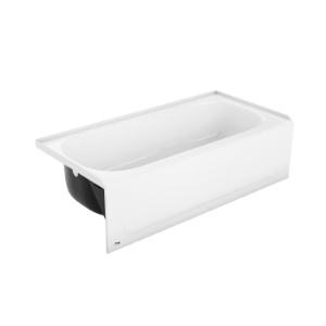 BOOTZ® 011-3673-00 Mapleleaf (Aloha) Bathtub with Raised Outlet, Rectangle Shape, 60 in L x 30 in W, Left Drain, White