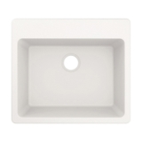 Moen® GGW3019B Sink, 25 in L x 22 in W x 9-1/2 in D, Undermount/Drop-In Mount, Granite, White