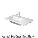 DURAVIT 2345830000 ME by Starck Asymmetric Furniture Washbasin With Overflow, Rectangle Shape, 32-3/4 in L x 19-3/8 in W x 7-1/8 in H, Wall Mount, Ceramic, White