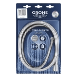 GROHE 28145000 Relexaflex Shower Hose, 1/2 in, 79 in L, 16 bar Working, Metal, StarLight® Polished Chrome