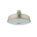 GROHE 27130EN0 Shower Head, Rainshower™ Rustic 160, 2.5 gpm, 4 Sprays, Ceiling Mount, 6-5/16 in Dia Head, Brushed Nickel