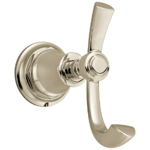 Brizo® 693561-PN Rook® Robe Hook, 2 Hooks, 2-5/16 in OAW x 5-3/16 in OAD, Polished Nickel