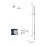 GROHE 34747000 Grohtherm® Cube® Shower Set with Euphoria® Cube, 1.75 gpm, 59 in L Hose, Polished Chrome