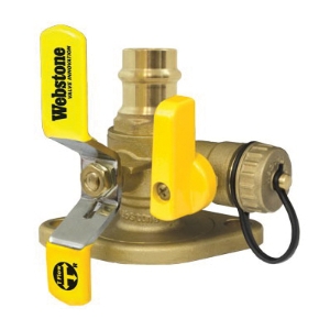 Webstone The Isolator® H-81415HV Ball Valve, 1-1/4 in Nominal, Press x Rotating Flanged End Style, Forged Brass Body, Full Port, PTFE Softgoods