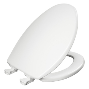 Bemis® 7300EC 000 Toilet Seat with Cover, Elongated Bowl, Closed Front, Plastic, White, Quick Release Hinge