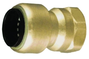 EPC TECTITE™ 10177358 203R Push Female Reducing Adapter, 1/2 x 3/4 in Nominal, C x Female End Style, Brass