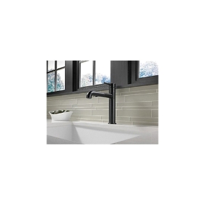 DELTA® 4159-BL-DST Trinsic® Kitchen Faucet, Commercial, 1.8 gpm Flow Rate, 120 deg Swivel Spout, Matte Black, 1 Handle, 1/3 Faucet Holes