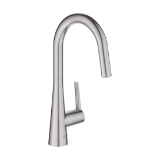 GROHE 32226DC3 Ladylux® Pull-Down Kitchen Faucet, 1.75 gpm, Supersteel, 1 Handle, 1 Faucet Hole, Residential