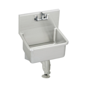 Elkay® ESSB2520C Service Sink, Rectangle Shape, 25 in W x 20-3/16 in D x 12 in H, Wall Mount, Stainless Steel, Buffed Satin
