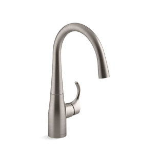 Kohler® 22034-VS Bar Sink Faucet, Simplice®, Vibrant® Stainless Steel, 1 Handle, 1.5 gpm