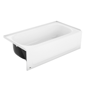 BOOTZ® 011-3302-00 Kona Professional 1-Piece Bathtub, Rectangle Shape, 54 in L x 30 in W, Right Drain, White