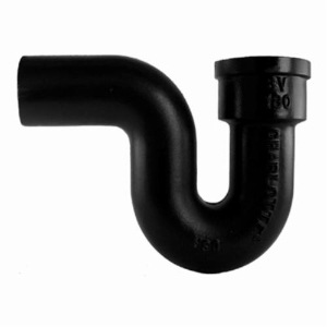 Charlotte XH 00180 1000 Extra Heavy Deep Seal P-Trap, 4 in, Spigot x Hub, Cast Iron, Black
