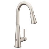 Moen® 7864EWSRS Sleek™ MotionSense wave™ Pulldown Kitchen Faucet, 1.5 gpm Flow Rate, Spot Resist™ Stainless, 1 Handle, 1 Faucet Hole, Touchless