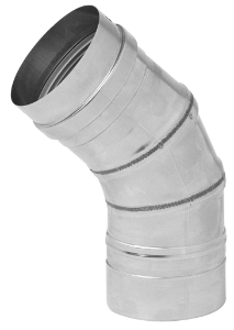 METAL-FAB® Corr/Guard® 3CGSW45L Single Wall Vent Elbow, 45 deg, Stainless Steel