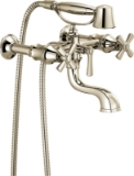 Brizo® T70361-PN Rook® 2 Cross Handle Tub Filler Trim Kit, Solid Brass, Polished Nickel