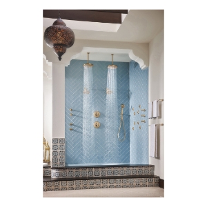 Brizo® 87498-GL Levoir™ Showerhead, 1.75 gpm Min, 4 Sprays, 6-7/8 in Dia Head, Luxe Gold