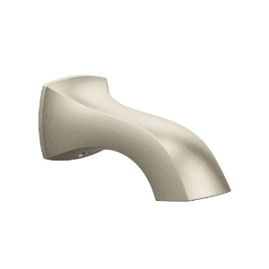 Moen® 191956BN Non-Diverter Tub Spout, Voss™, 7-3/4 in L, 1/2 in Slip-Fit Connection, Metal, Brushed Nickel