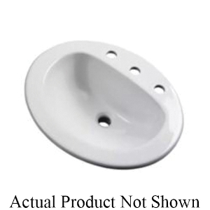 Gerber® G0012838CH Maxwell® Self-Rimming Bathroom Sink With Consealed Front Overflow, Oval Shape, Vitreous China, White