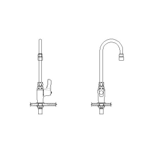 DELTA® 27C633 TECK® Traditional Single Pantry Faucet, Commercial, 1.5 gpm Flow Rate, Gooseneck Spout, Polished Chrome, 1 Handle
