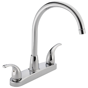 Peerless® P299568LF Kitchen Faucet, 1.8 gpm, 8 in Center, Swivel Spout, Chrome Plated, 2 Handles, Side Spray(Y/N): No, Commercial