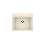 Blanco 401925 LIVEN™ SILGRANIT® Laundry Sink, Rectangle Shape, 25 in W x 22 in H, Drop-In/Under Mount, Granite, Biscuit