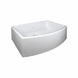 Rohl® RC3021WH Shaws Classic Waterside Bowed Apron Front Kitchen Sink, Rectangle Shape, 29-7/8 in W x 20-7/8 in D x 10-1/32 in H, Fireclay, White