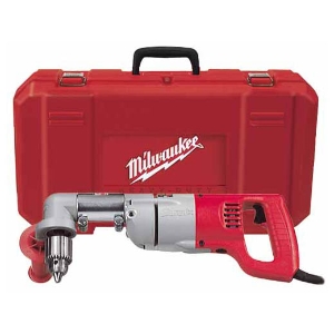 Milwaukee® 3102-6 Grounded Plumber's Right Angle Drill Kit, 1/2 in Keyed Chuck, 120 VAC, 500 rpm Speed, 16-3/4 in OAL