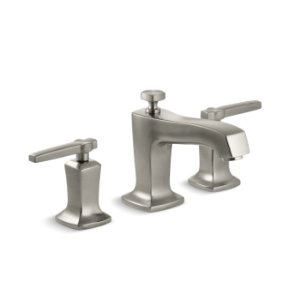 Kohler® 16232-4-BN Margaux® Widespread Bathroom Sink Faucet, 1.2 gpm Flow Rate, 3-1/8 in H Spout, 8 to 16 in Center, Vibrant® Brushed Nickel, 2 Handles, Pop-Up Drain