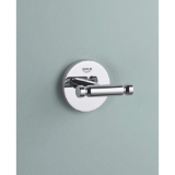 GROHE 40461001 Robe Hook, BauCosmopolitan, 55 mm OAD, Metal, StarLight® Polished Chrome