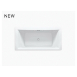 Kohler® 1958-GHW-0 Stargaze® Heated Air Bath with Bask® Heated Surface and Straight Shroud, BubbleMassage™, Rectangle Shape, 72 in L x 36-1/4 in W, Center Drain, White