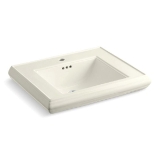 Memoirs® Bathroom Sink Basin With Overflow, Rectangular, 27 in W x 22 in D x 35 in H, Pedestal Mount, Fireclay, Biscuit