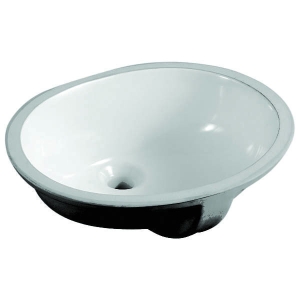 Compass Manufacturing International 561-0584 Forsyth Lavatory Sink, 15 in W x 12 in H, Under Mount, Vitreous China, White