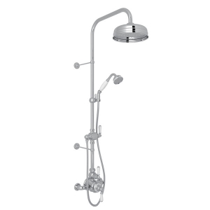 Perrin & Rowe U.KIT1NL-APC Edwardian Traditional Round Single Thermostatic Shower, 1.8 gpm Flow Rate