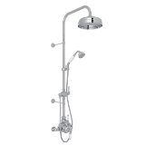 Perrin & Rowe U.KIT1NL-APC Edwardian Traditional Round Single Thermostatic Shower, 1.8 gpm Flow Rate, Polished Chrome