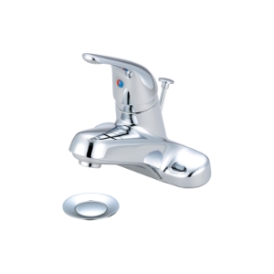 OLYMPIA L-6160 Lavatory Faucet, Elite, Polished Chrome, 1 Handle, 50/50 Pop-Up Drain, 1.5 gpm Flow Rate
