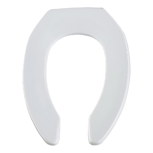 Bemis® 7B1955SSTFR 000 Toilet Seat, Elongated Bowl, Open Front, Plastic, White, Self-Sustaining Check Check Hinge