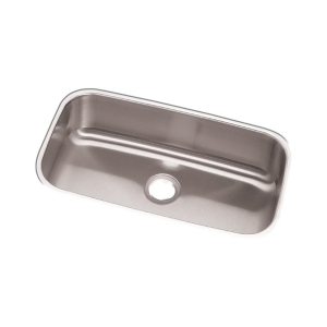 Elkay® DCFU2816 Dayton® Kitchen Sink, Soft Satin, Rectangle Shape, 28 in L x 15-3/4 in W x 8 in D Bowl, 30-1/2 in L x 18-1/4 in W x 8 in H, Under Mount, 18 ga 304 Stainless Steel