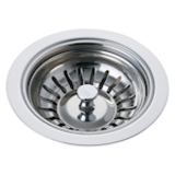 DELTA® 72010 Kitchen Sink Flange and Strainer, 4-1/2 in Nominal, 4-1/2 in OAL, Tailpiece Connection, Brass, Chrome