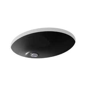 Kohler® 2211-7 Caxton® Bathroom Sink with Overflow Drain, Oval Shape, 21-1/4 in W x 17-1/4 in D x 7-1/2 in H, Undermount, Vitreous China, Black