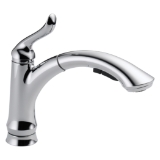 DELTA® 4353-DST Linden® Kitchen Faucet, 1.5 gpm Flow Rate, 120 deg Swivel Spout, Chrome, 1 Handle, 1/3 Faucet Holes