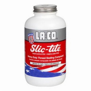 LA-CO® Slic-Tite® 042019 Heavy Duty PTFE Thread Sealant, 0.5 pt Brush-In Cap Bottle, White
