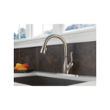 DELTA® 9178-SP-DST Leland® Pull-Down Kitchen Faucet, 1.8 gpm Flow Rate, Spotshield Stainless, 1 Handle, 1/3 Faucet Holes, Traditional