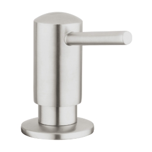 GROHE 40536DC0 Contemporary Soap Dispenser, SuperSteel, 15 oz Capacity, Deck Mount, Brass