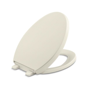 Kohler® 4008-96 Reveal® Q3™ Toilet Seat with Grip-Tight, Elongated Bowl, Closed Front, Plastic, Biscuit, Quick Release Hinge
